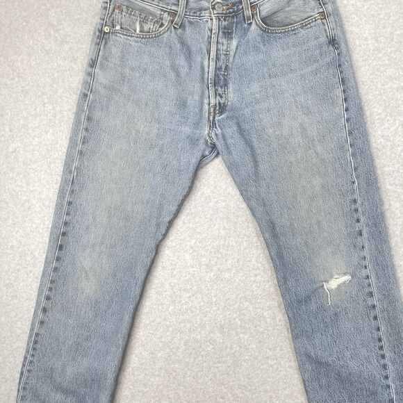 Levi’s 501 XX Vintage Jeans Men’s 34x30 Light Wash Distressed Skater Grunge Y2K - Picture 3 of 16